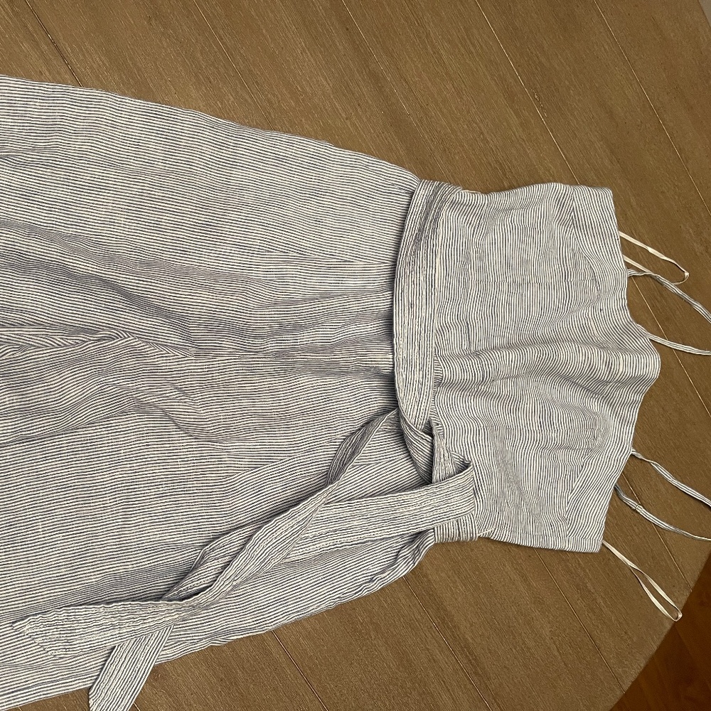 Jcrew seersucker wide leg jumpsuit